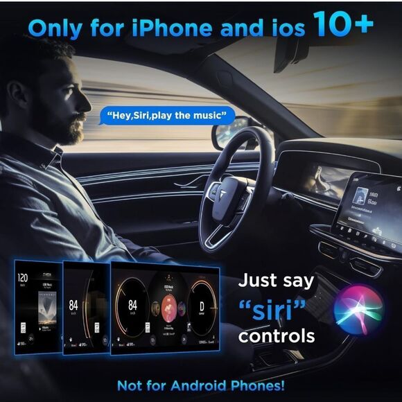 NWT Wireless Carplay Adapter Converts Wired to Wireless Adapter for iPhone - Picture 5 of 9